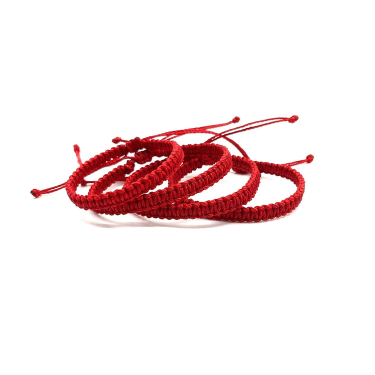 Family Red Macrame Matching Bracelets Waterproof