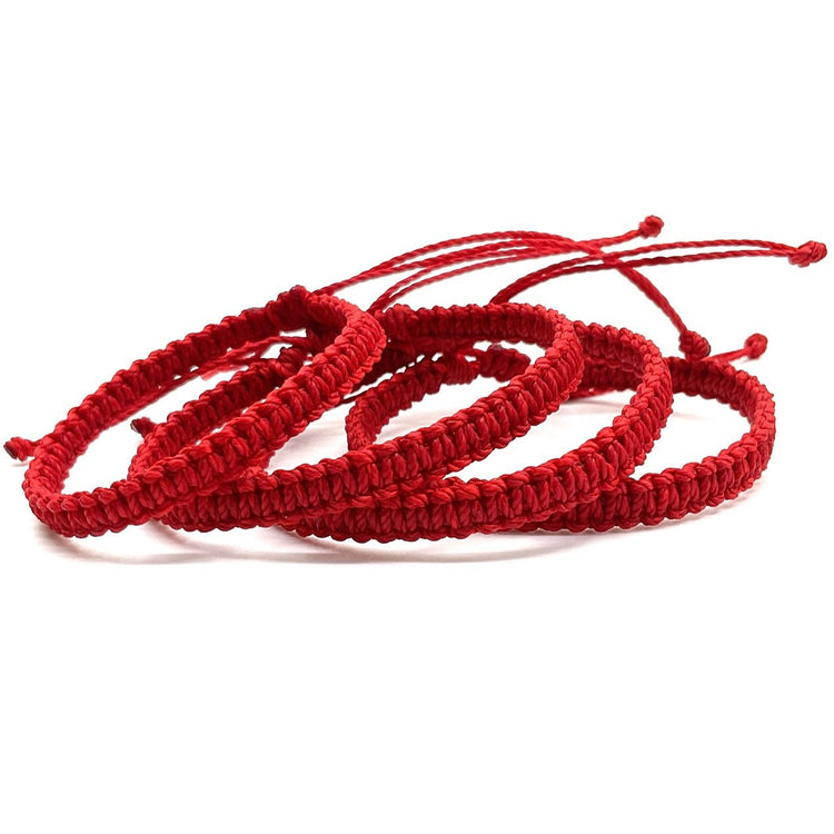 Family Red Macrame Matching Bracelets Waterproof