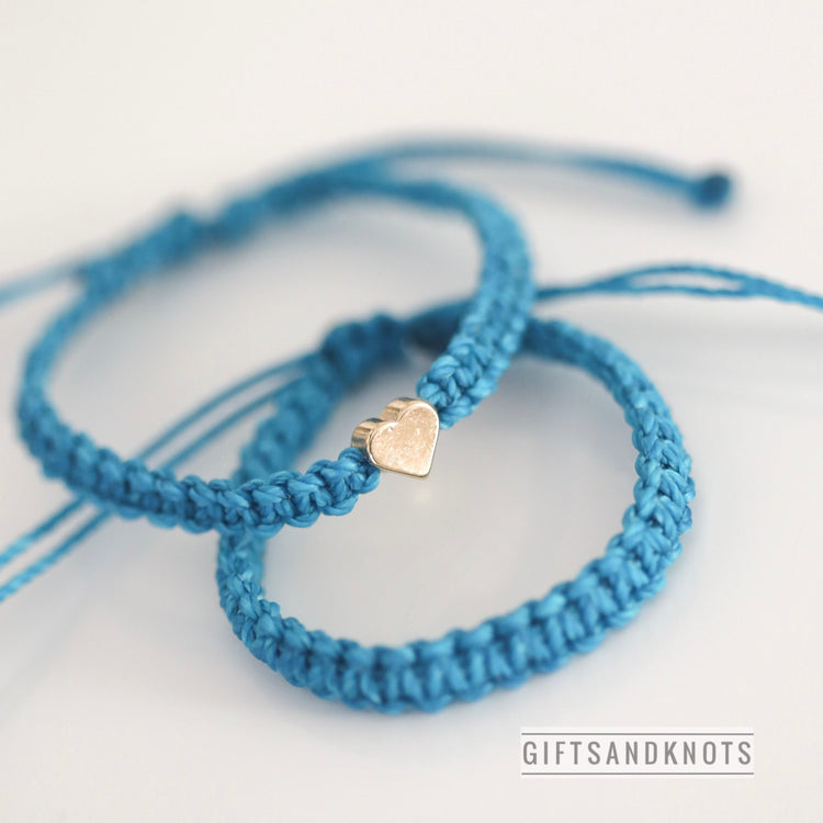 Mother and Son Light Blue Matching Bracelet Set
