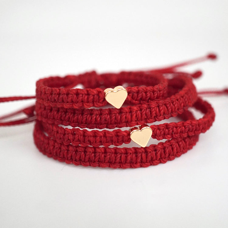 Family Gold Heart Matching Bracelets Christmas Gift