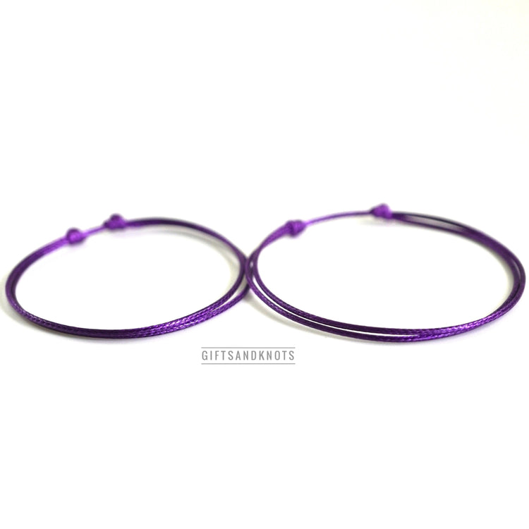 Purple Couple Bracelet or Anklet set Waterproof Adjustable Minimalist
