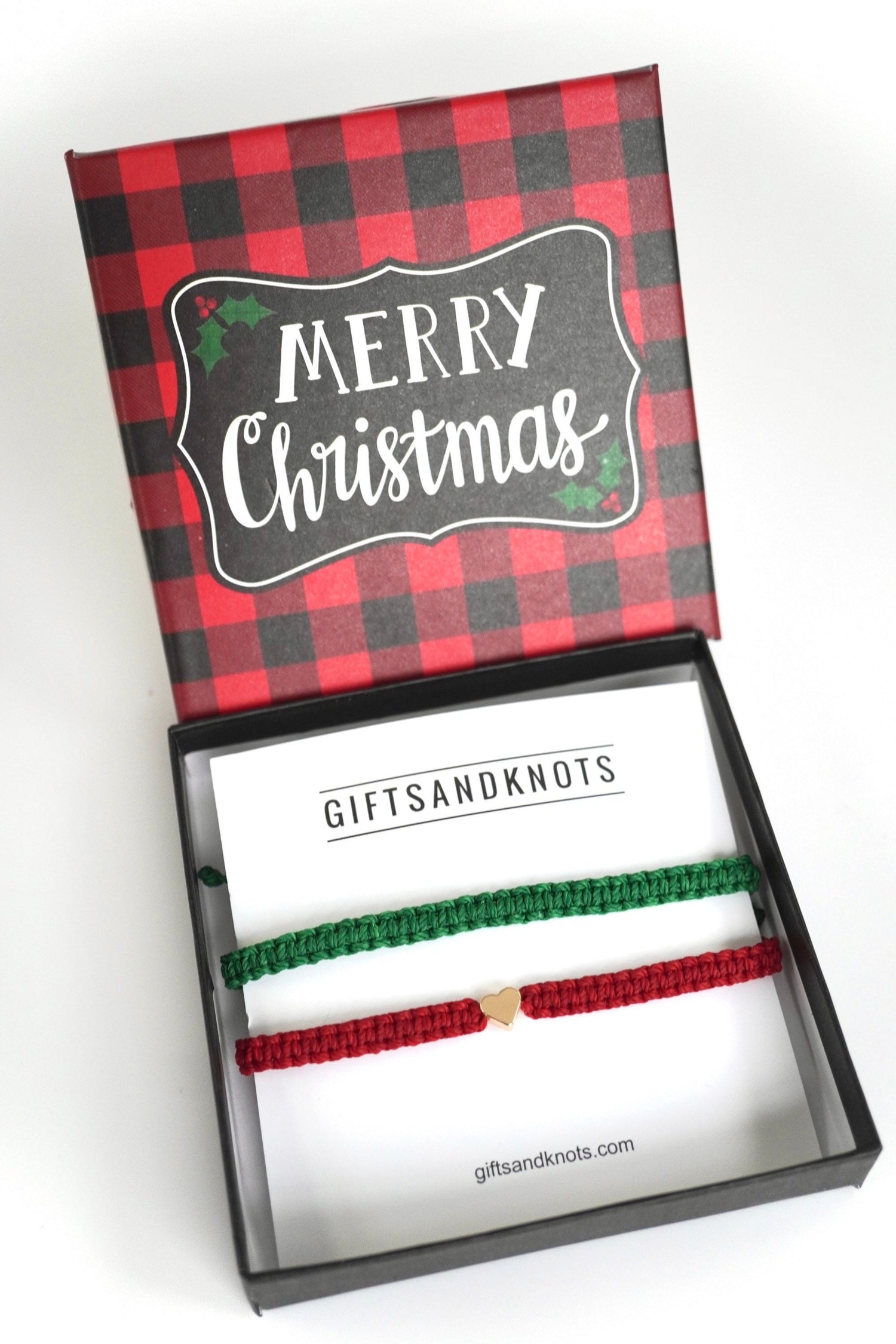 Couple Bracelet Set Christmas Edition Red and Green