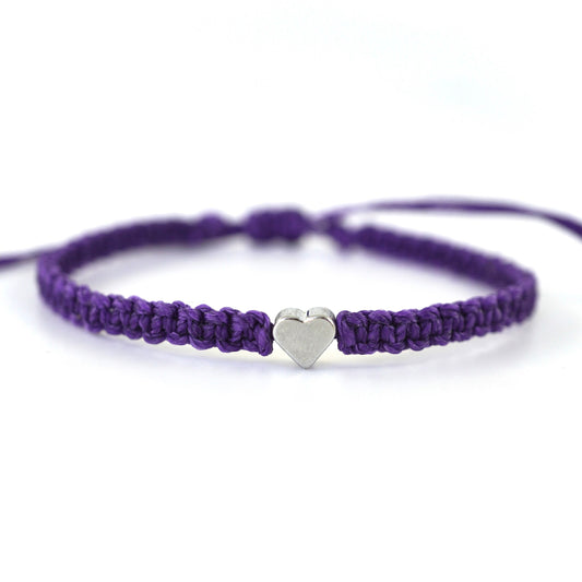 Purple Ribbon Awareness Bracelet