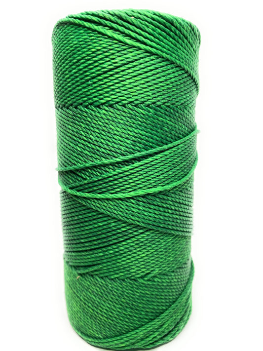 Linhasita Waxed Cord 1.5 mm Green Macrame PE-6/100G TEX 861 COR 1045 116 Meters