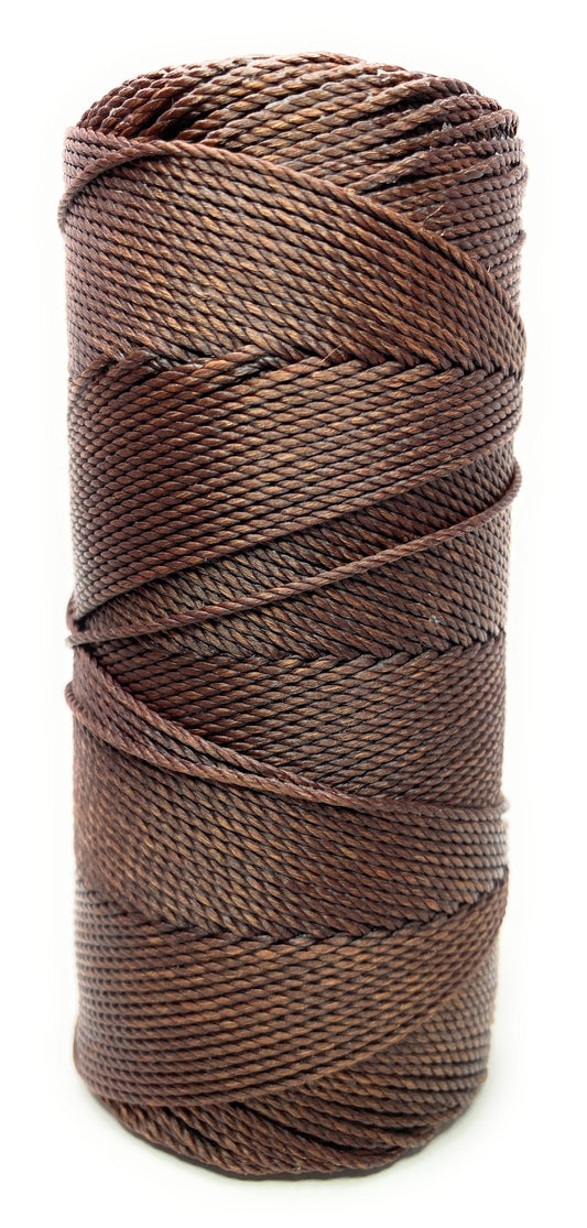 Linhasita Waxed Cord 1.5 mm Brown Chocolate Macrame PE-6/100G TEX 861 COR 288 116 Meters