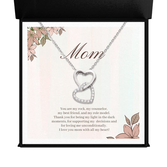 Mom Interlocked Hearts Necklace Mother's Day Gift
