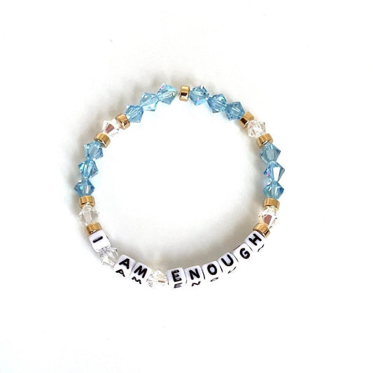 I Am Enough Bracelet, Positive Affirmation, Inspirational bracelet, Message Bracelet, Swarovski