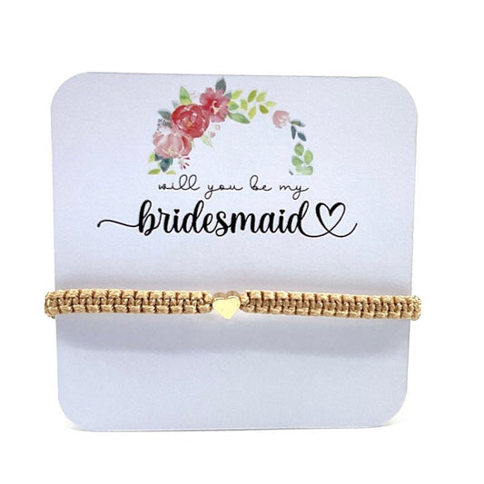 Bridesmaid Proposal Bracelets Gold Heart Bracelets
