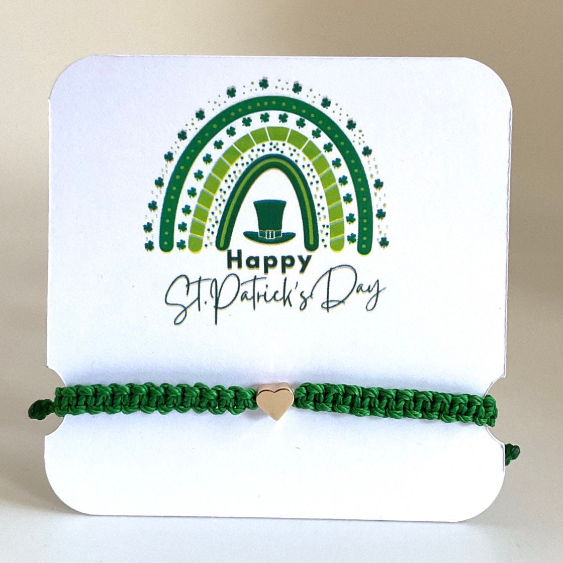 St Patricks Day Green Bracelet, Lucky Bracelet