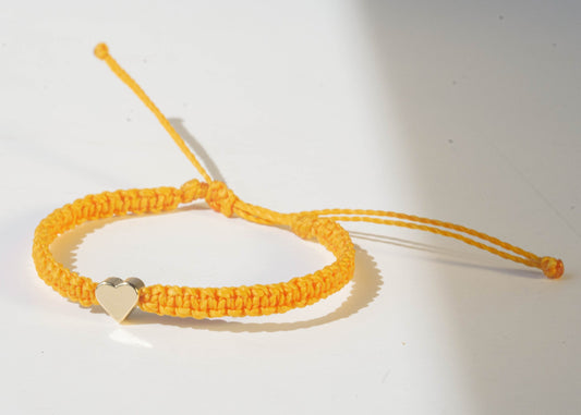 Orange Gold Heart Bracelet