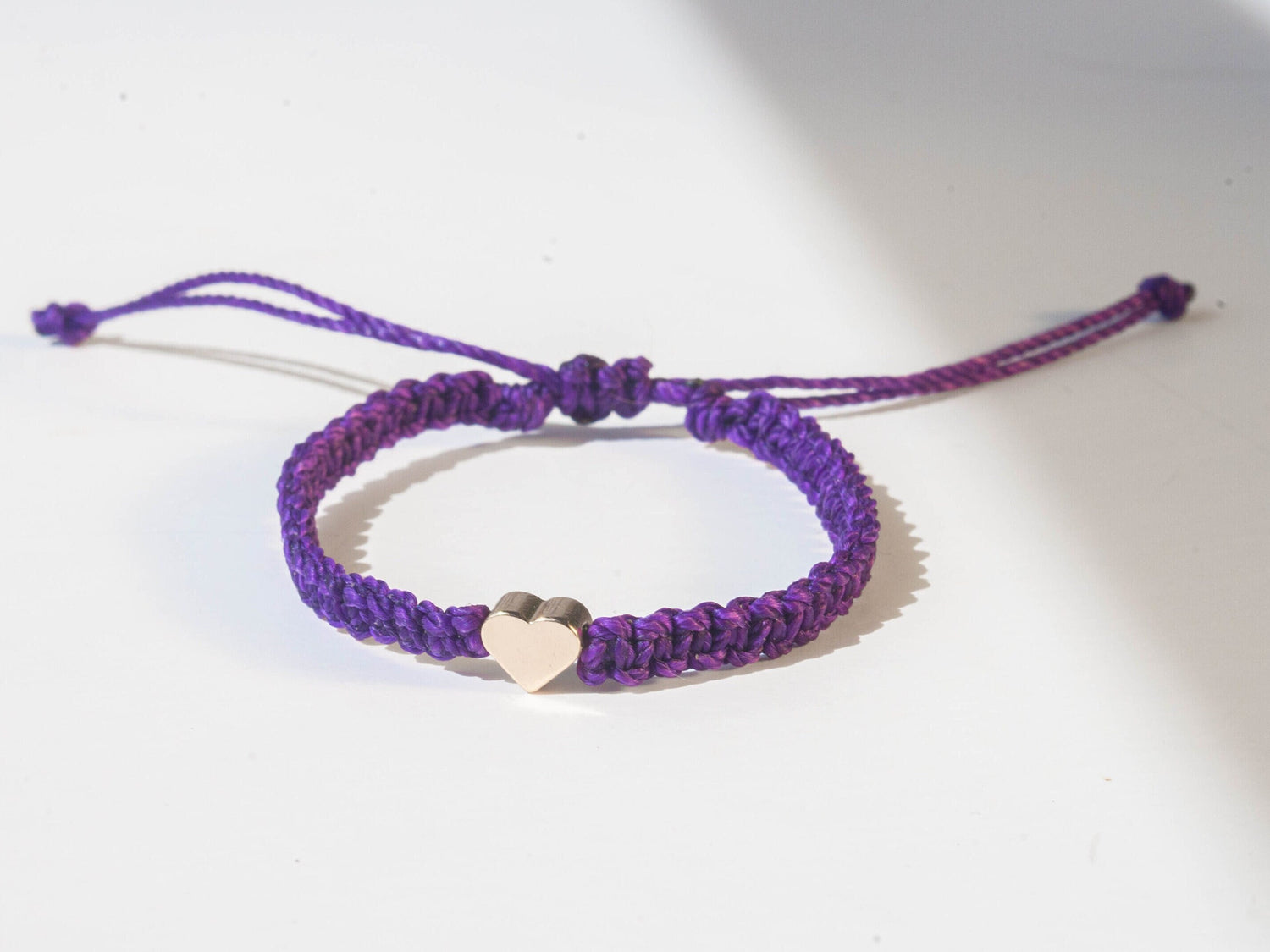 Gold Heart Dark Purple Bracelet