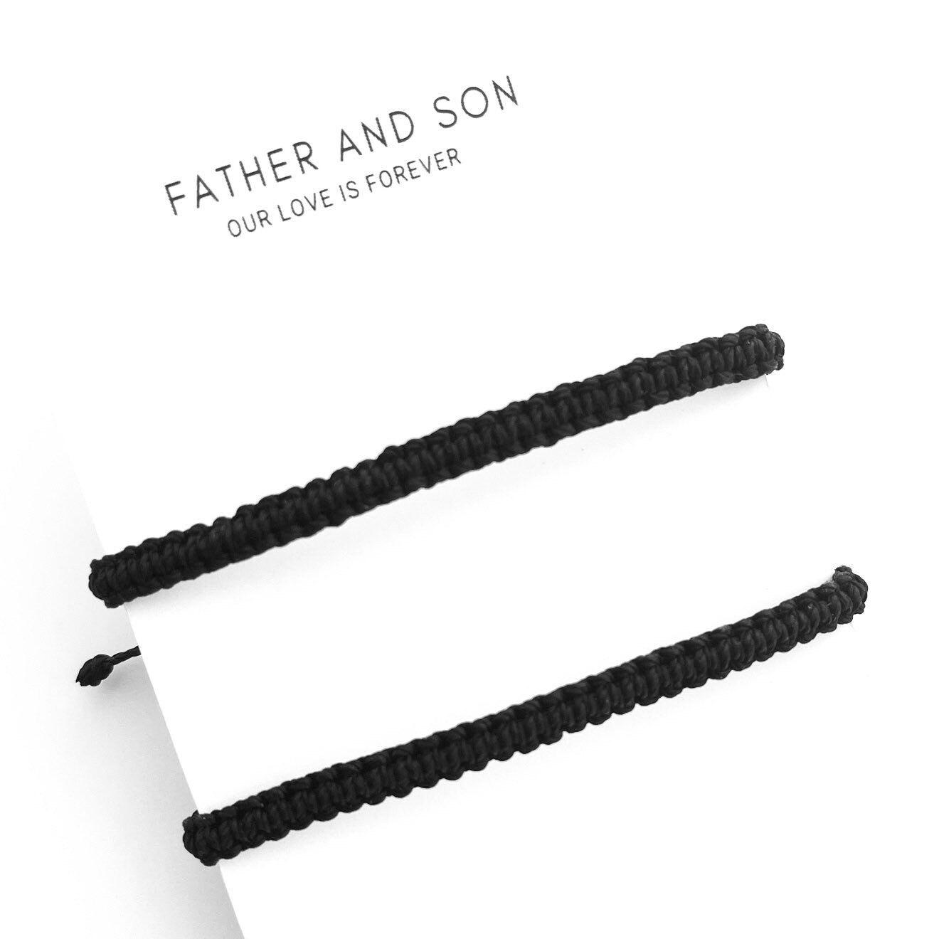 Father and Son, Black Bracelets Set for Dad and Son