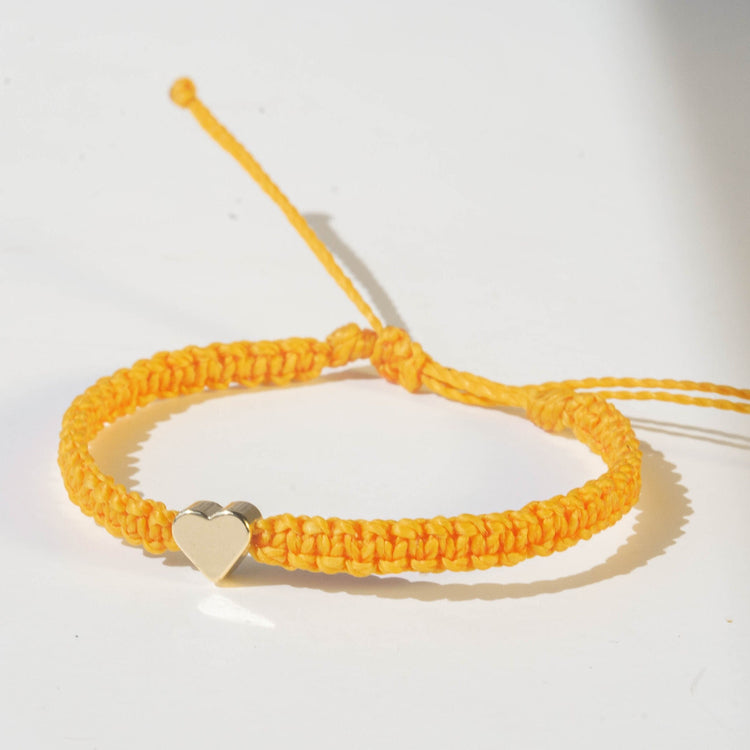 Orange Gold Heart Bracelet