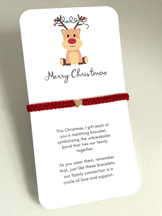 Christmas Reindeer Gold Heart Metallic Bracelet Gifts Under 15