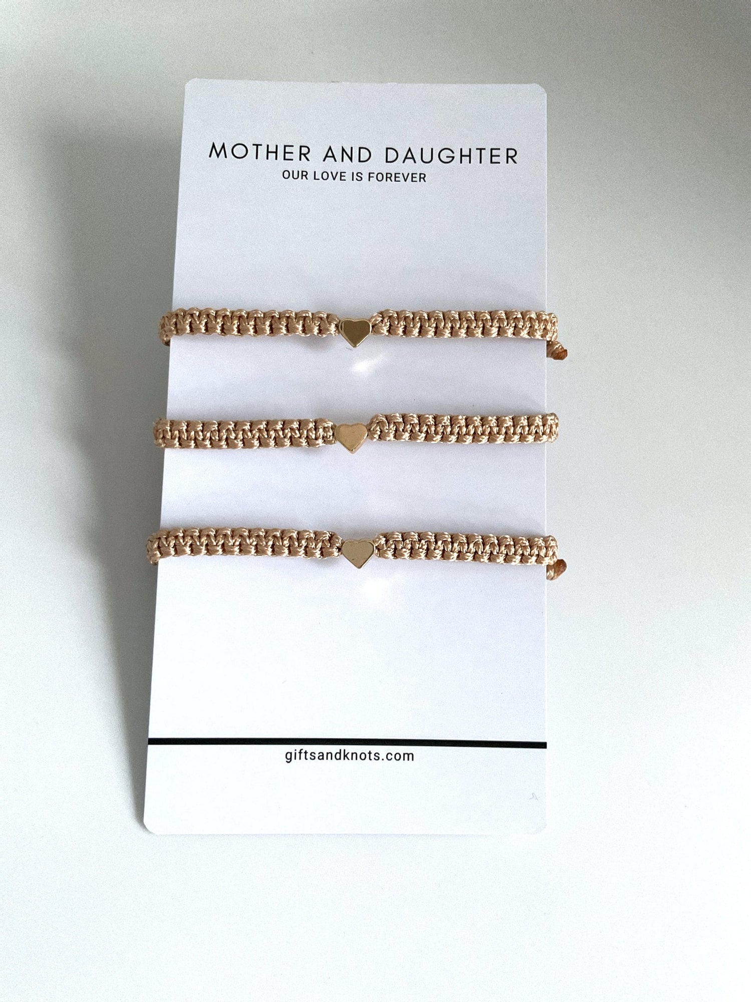 Mother and Two Daughters, Bracelet Set for Mother and Daughters, Gold Hearts