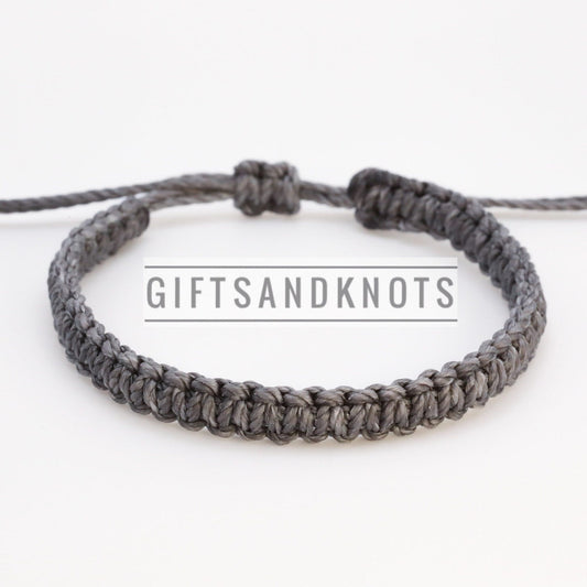 Dark Gray Braided Macrame Bracelets: Bulk Orders & Wholesale